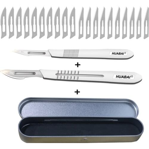10PCS 11# 23# Carbon Steel Surgical Scalpel Blades + 1pc Handle Scalpel DIY Cutting Tool PCB Repair Animal Surgical Knife