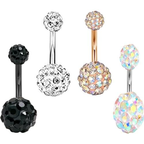 14 G Belly Button Rings Surgical Stainless Steel Navel Barbell Pack for Women Girls Piercing Rings Jewelry Belly Bar 3/8" 10 mm