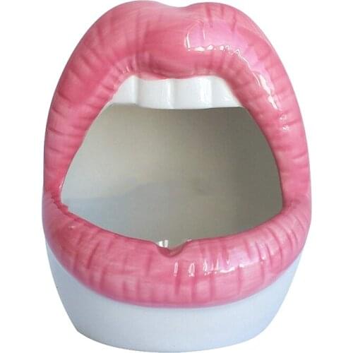 Creative Succulent Cactus Pot,Ceramic Small Flower Plants Containers Sexy Big Lips Planter for Home Office