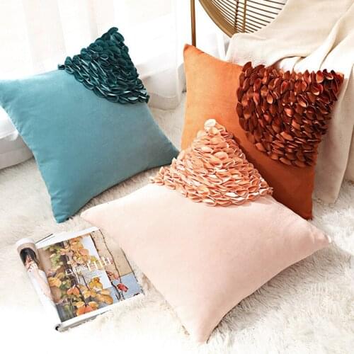 New Design Fashion Laser flower embroidered Cushion Cover for sofa Suede Pillow Case Decorative Cushion Cover