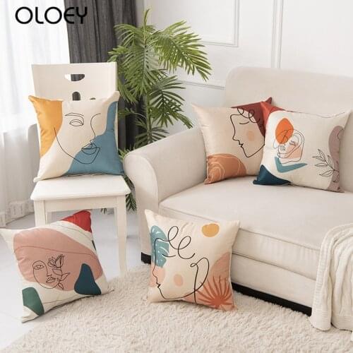 45*45 Cushion Cover Pillow Creative Abstract Art streak Face Pillowcase Sofa bedroom Decor Throw Pillows for Home Car Decorative