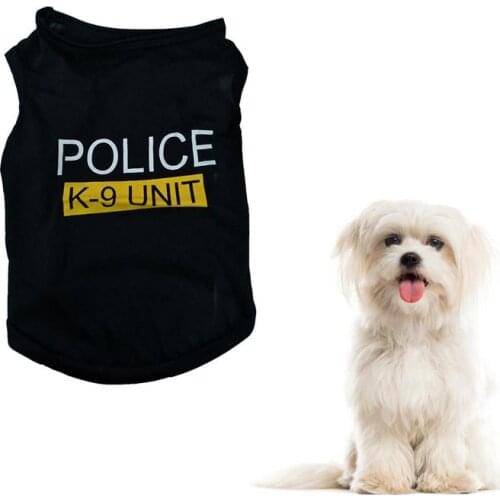New Pet Summer Polyester Black Vest Dog Sleeveless Soft Clothes Pet Fashion Casual Letter Pattern Vest