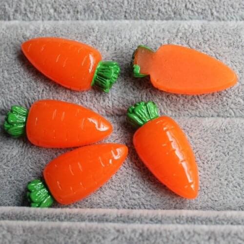 Very Cute Flatback Resinv Carrot Cabochons Vegetable Resin Beads For Jewelry Craft Making