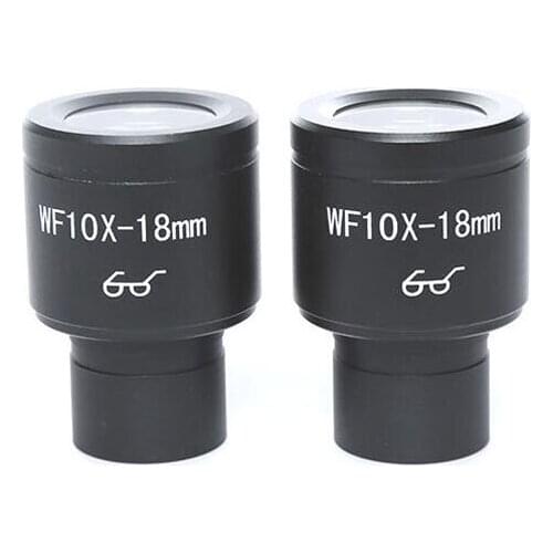 PAIR OF WIDEFIELD WF10X EYEPIECES FOR MICROSCOPE 23.2mm High Eye-point