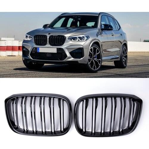 1 Pair For BMW G01 G02 G08 X3 X4 Front Grille Kidney Grill Double Slat Gloss Black Car Styling Accessories 2017-2020