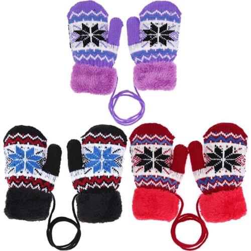 Casual Autumn Warm Unisex Children Knitted Elastic Ski Thickened Gloves Fashionable Warm Childrens Gloves