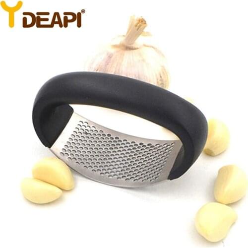 YDEAPI Stainless Steel Garlic Press Manual Garlic Mincer Chopping Garlic Tools Curve Fruit Vegetable Tools Kitchen Gadgets