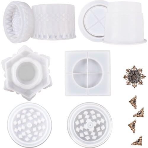 DIY Crystal Epoxy Ashtray Tobacco Grinding Mould Various Storage Box Bottle Ashtray Tobacco Grinding Molds for Jewelry Tools