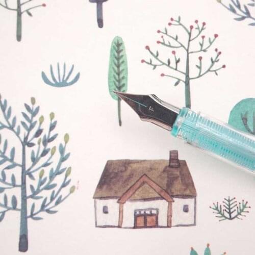 0.38/0.5mm Transparent Fountain pen Sketch Drawing Font Pens DIY Decoration Scrapbook Diary Journal Art Student School Supplie