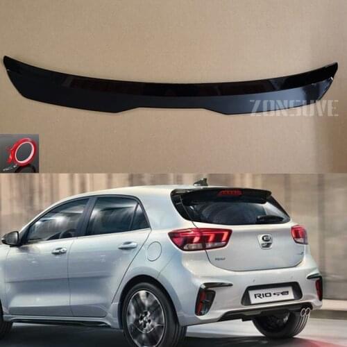 Use For KIA Rio 2020 Year Roof Spoiler Carbon Fiber Look Accessories Body Kit Factory Style