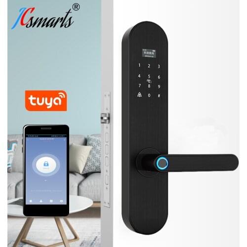Smart Wifi Door Lock With Tuya App, Security Biometric Fingerprint Smart Lock With Password RFID card For Apartments