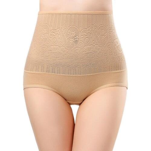 Yasemeen High Rise Floral Embroidery Carry Buttock Panties Seamless Cotton Lace Breathable Briefs M-2XL Plus Size for Women