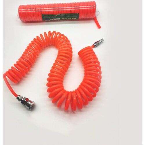 1PC PU 8*5mm Air Compressor Hose 6/9/12/15M Pipe with/without Connector High-pressure Pneumatic Spring Tube