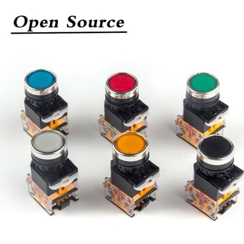 22mm LA38-11BN/LA38-11BNZS Push Button Switch Self-locking/Latching Self-reset/Momentary Red Green Yellow White Blue Black