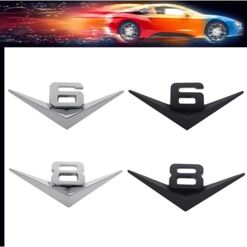 3D Premium V6 V8 car Hood Fender trunk Rear Decal Emblem Badge Sticker for Explorer Everest Focus Ecosport Mustang Kuga Mondeo