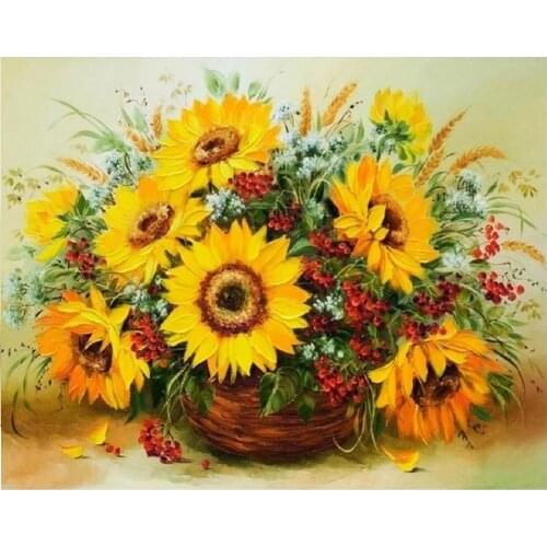 Sunflower Embroidery 5D Diamond Painting DIY Diamond Cross Stitch Craft Mosaic Picture Home Decor Needlework