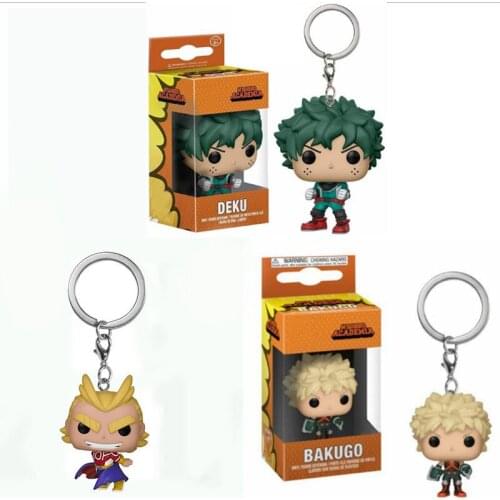 Anime My Hero Academia Cosplay Keychain Deku All Might Bakugo PVC Action Figure Pop Collectible Model Toy Gift for Children