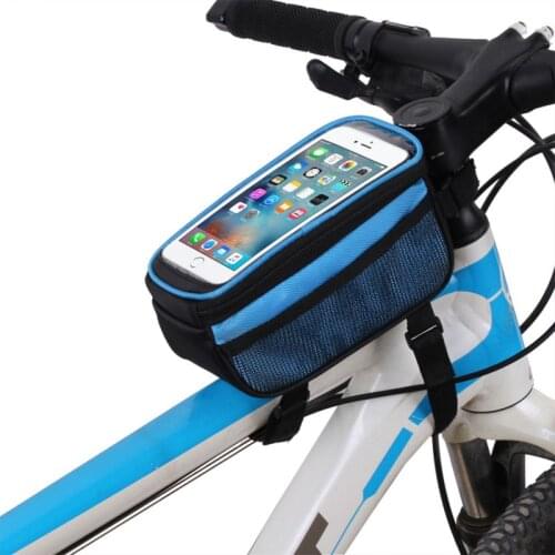 B-SOUL Bike Bag Touch Screen MTB Saddle Bag On The Tube Mobile Phone Package Riding Equipment 5.7 Inch Frame Storage bag