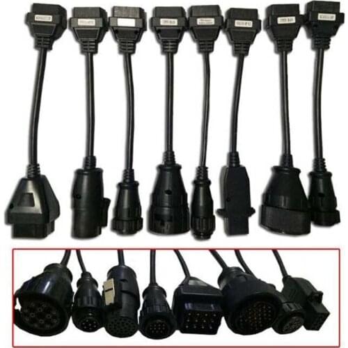 Free Ship Full set 8 pcs Truck car Cables For vd tcs cdp pro cars/Trucks connect cable for multidiag pro/wow snooper