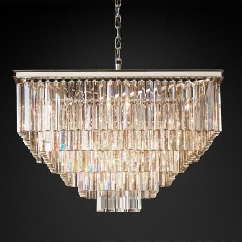 Free Shipping Luxury Country Vintage Square Chandelier Crystal Pendant Hanging Light Ceiling Chandeliers Lamp for Home Decor