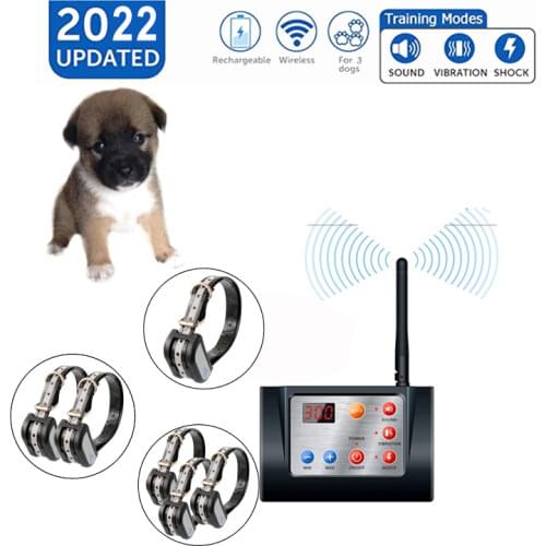 Wireless Dog Fence Outdoor Electric Training Collar Pet Containment System 2 in 1 for Cat Safe Waterproof Harmless Adjust Range