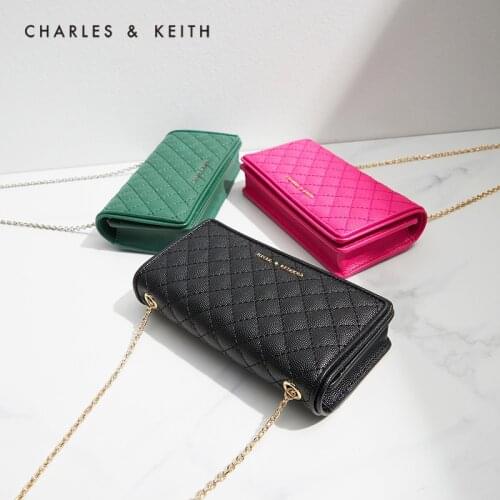 CHARLES＆KEITH New Arrival for Summer 2021 CK6-30680914 Ladies Messenger Chain Wallet