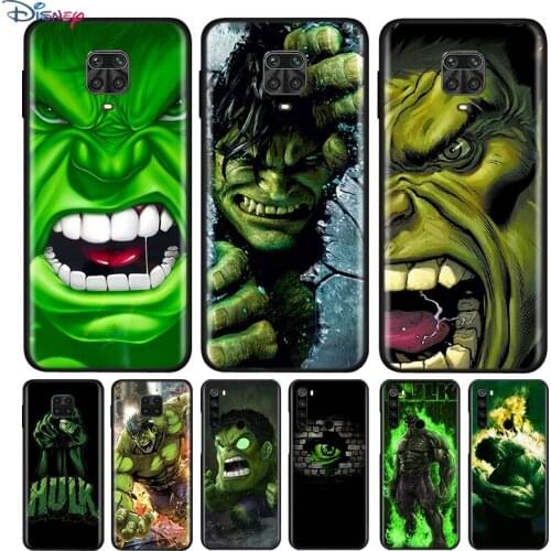 Black Silicone Cover Marvel Hulk Avengers For Xiaomi Redmi Note 10 10S 9 9S Pro Max 9T 8T 8 7 6 5 Pro 5A Phone Case