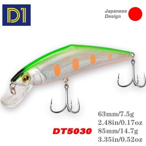 D1 Wobblers Japan Minnow Fishing Lure Sinking For Saltwater Fishing 64mm 4.8g Fishing Accessories For Trout BW007