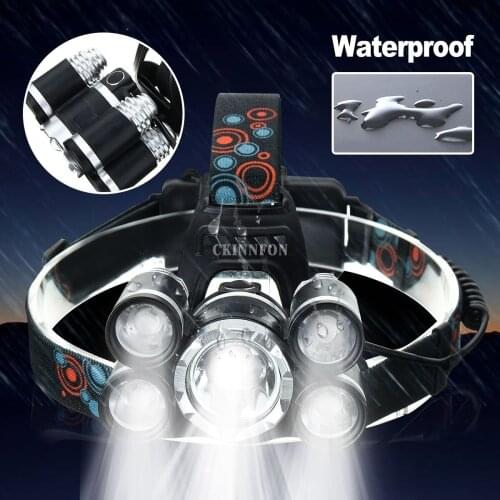 DHL 10PCS 50000Lumens XM-L T6 XPE 4 Modes Waterproof LED Headlamp Headlight Torch Lamp Lights for Bicycle Outdoor Camping