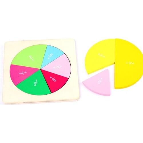 Fraction Board Preschool Circular Mathematics Division Teaching Aids Montessori Education Math Toy Children Learning Tool Toy