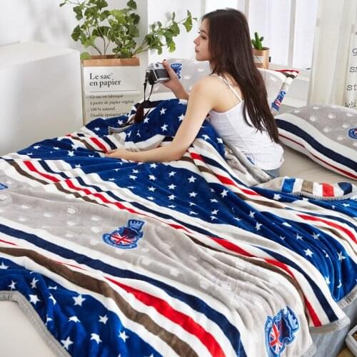 Soft Warm Coral Fleece Flannel Blankets For Beds Faux Fur Mink Throw Solid Color Sofa Cover Bedspread Winter Plaid Blankets