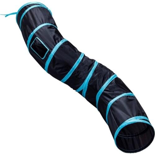 Cat Toy S-Type Cat Tunnel Foldable Cat Channel Cat Rolling Dragon Cat Bell Ball Pompom Toy Pet Supplies