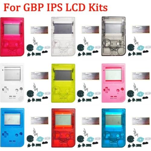 IPS Customized Shell with buttons for GBP Brightness IPS LCD Screen Kits with glass lens housing shell sets for GameBoy Pocket