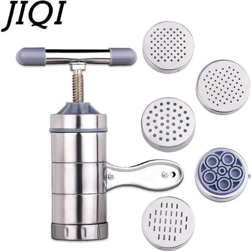 JIQI Manual noodles machine Stainless Steel Pasta Making Machine Hand Operated Spaghetti Pasta Cutter Noodles 5 kinds of noodles