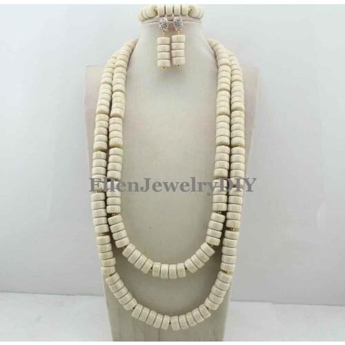 Charming Nigerian Wedding African Beads Bridal Jewelry Set Coral Beads Jewelry Set Free Shipping W12206