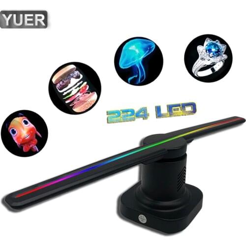 Computer 3D Fan Hologram Projector Advertising Display LED Holographic Fan Naked Eye Fan Light 3D Advertising Logo DJ Lights