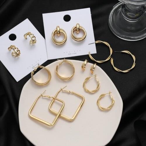 Small Hoop Earrings boucle oreille femme Trendy Punk Gold Earrings Circle Earrings for Women Jewelry Boucles d'oreilles