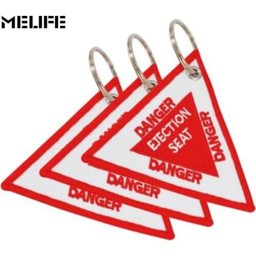 MELIFE 3 PCS/LOT Climbing accessories Key Chain Triangle Ejection Seat 9CM Motorcycles and Cars Embroidery Key Tags OEM Keychain