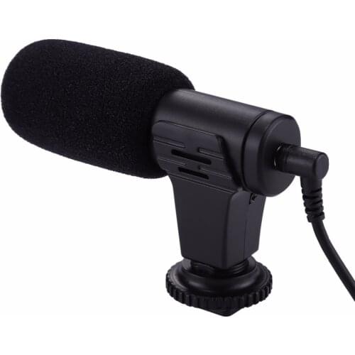 PULUZ 3.5mm Audio Stereo Recording Professional Interview Microphone for DSLR & DV Camcorder, Smartphones