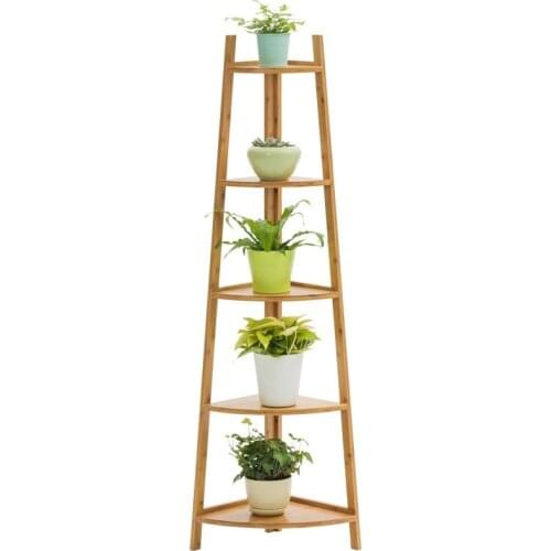 Multi-layer corner indoor flower stand kindergarten succulent potted bamboo planter shop ladder disp