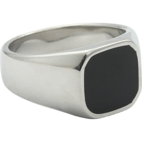 Fashion Jewelry Stainless Steel Epoxy Ring Men Trendy Simple Punk Jewelry Gift 24026