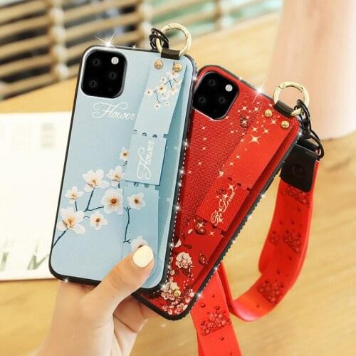 Fashion soft case For iPhone 12 11Pro Max XR XS Max SE2020 6 6S 12 mini 7 8 plus wristband Cover Phone Case