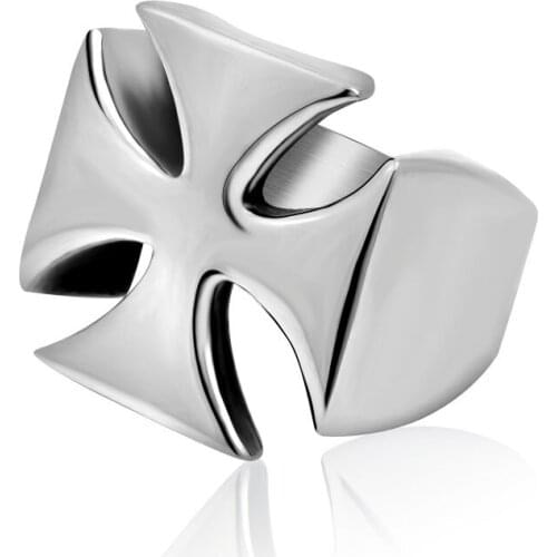 Man Punk Cool Vintage Stainless Steel Cross Rings Style Men Fashion Jewellery Unique Boyfriend Gift