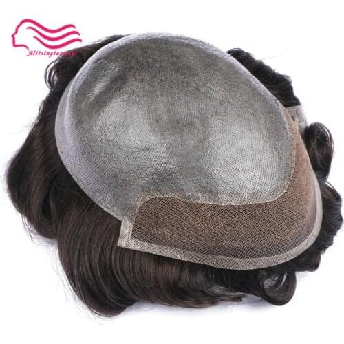 BIO Front lace men toupee,hair wig,indian remy hair 8X10 size Hair Prosthesise hair replacement Free shipping