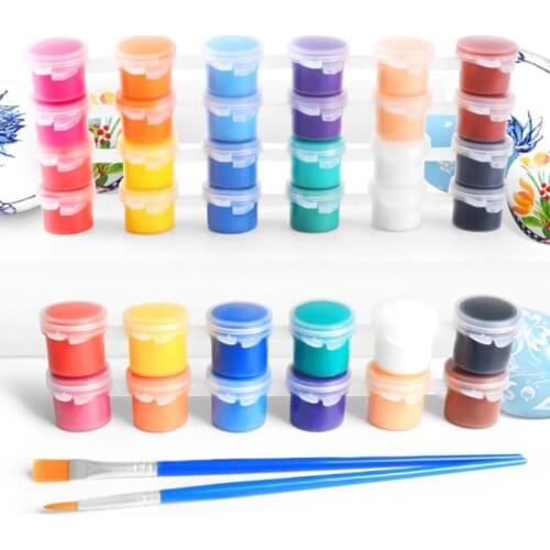 12 Colors Acrylic Paints with 2 Brushs DIY Graffiti Pigment Set for Oil Painting Paint Set