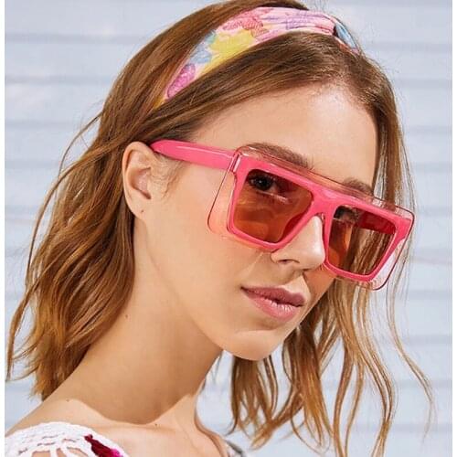 New Square Oversized Female Sunglasses Women Gafas Green Eyeglasses Sun Glasses Men Big Frame Vintage Shades Eyewear Oculos