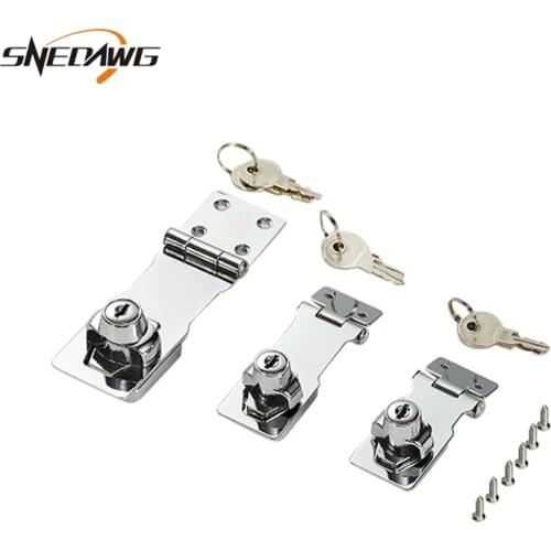 Twist Knob 2.5/3/4inch Locking Hasps Integrated Lock Chrome Plated Finish Anti-theft Lock Hasps for Cabinets Cupboard Doors