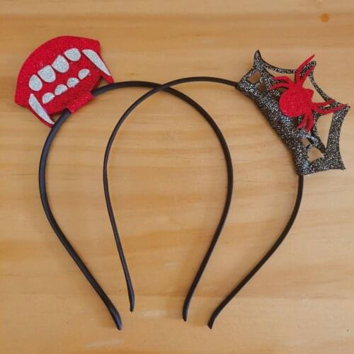 Halloween Party Head Band Glitter Hair Accessories Home Decoration Vampire Spider Net For Children Cosplay Tools Room Supplies