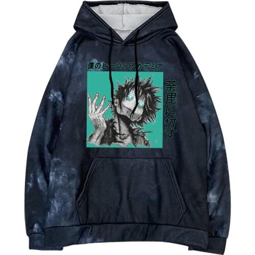 My Hero Academia Dabi Pullover Sweatshirt Women Men Fashion Autumn Winter Hip Hop Tie-dye Hoodie Pullover