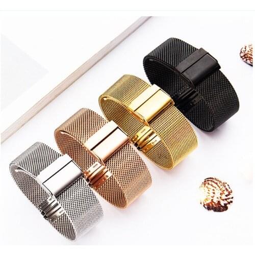 BINLUN Watch Strap Milanese Loop Watchband Magnetic Stainless Steel Bracelet in 12mm-22mm Correa Wriststrap Belt Accessories